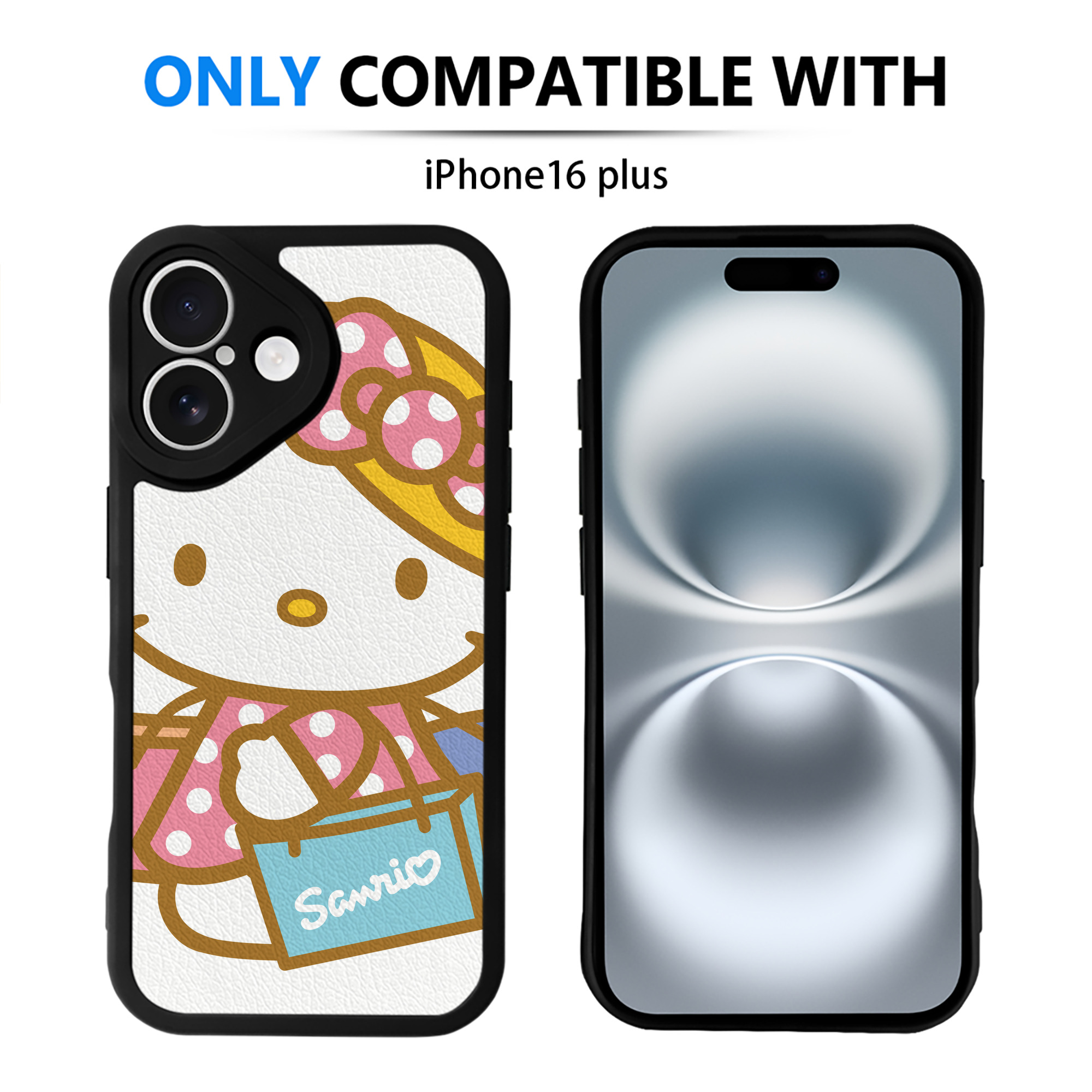 （画像用） Hello Kitty ハローキティ 【iPhone 16シリーズ対応】シリコンスマホケース（レザー調） 材質：シリコン